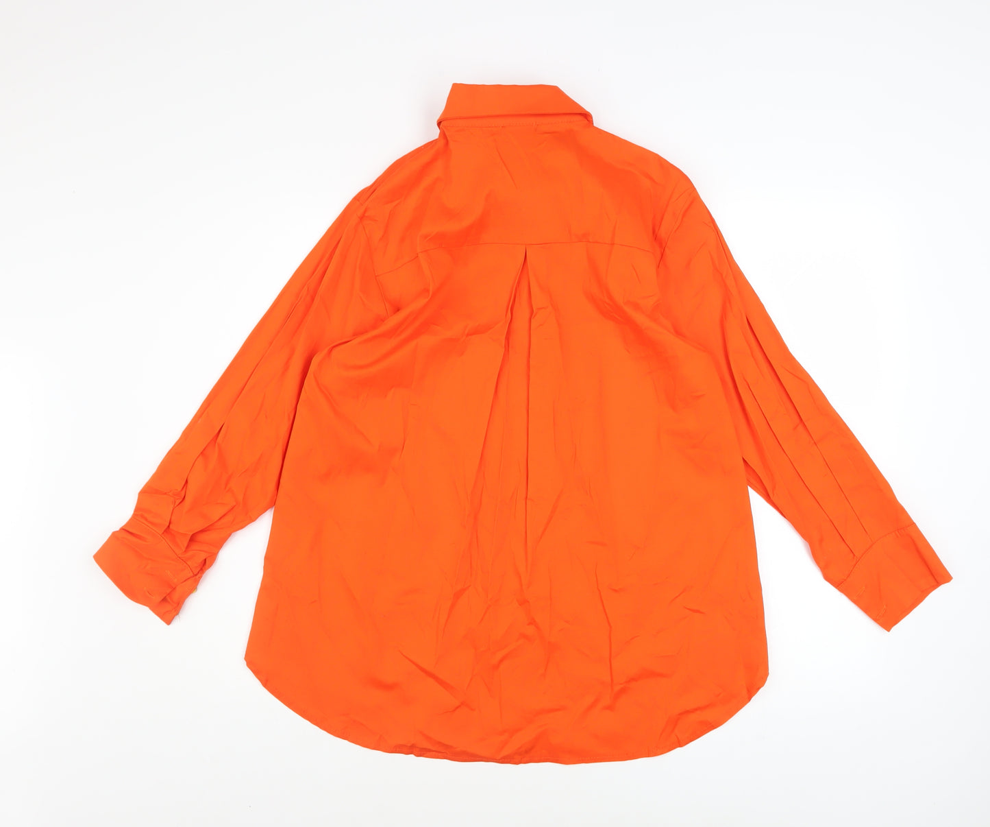 I Saw It First Women’s Orange Long Sleeve Button-Up Cotton Shirt Size 8