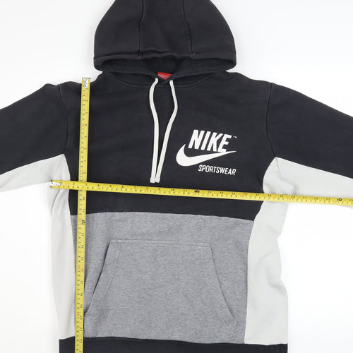 Nike Men Black Pullover Hoodie M Sportswear Fleece Regular Fit