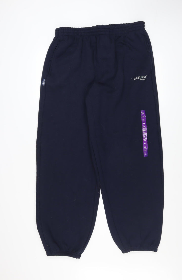 Azzurri Sport Men's Blue XL Fleece Sweatpants Activewear Trousers