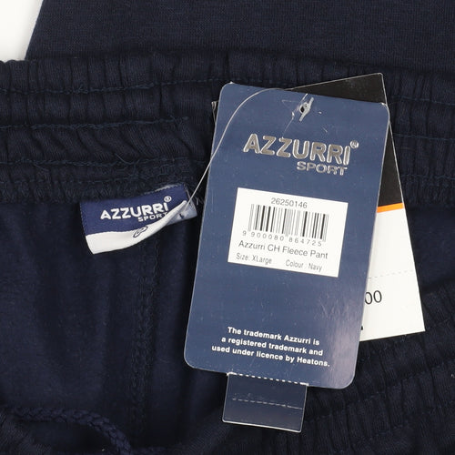 Azzurri Sport Men's Blue XL Fleece Sweatpants Activewear Trousers