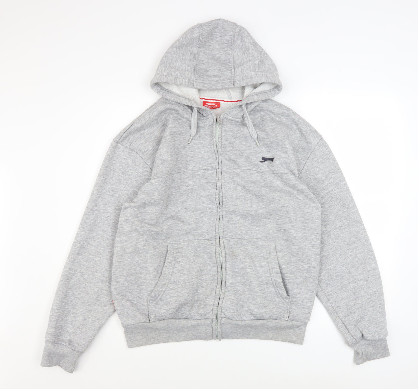 Slazenger Men's Grey L Basic Hooded Zip Jacket Fleece Lined