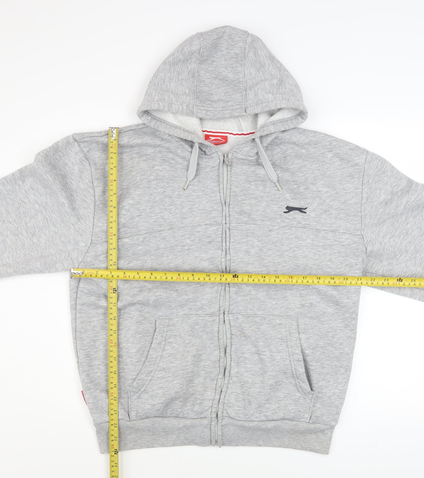 Slazenger Men's Grey L Basic Hooded Zip Jacket Fleece Lined