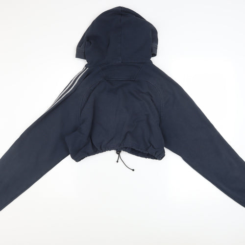 Champion Womens Navy Cropped Pullover Hoodie XL Drawstring Hem