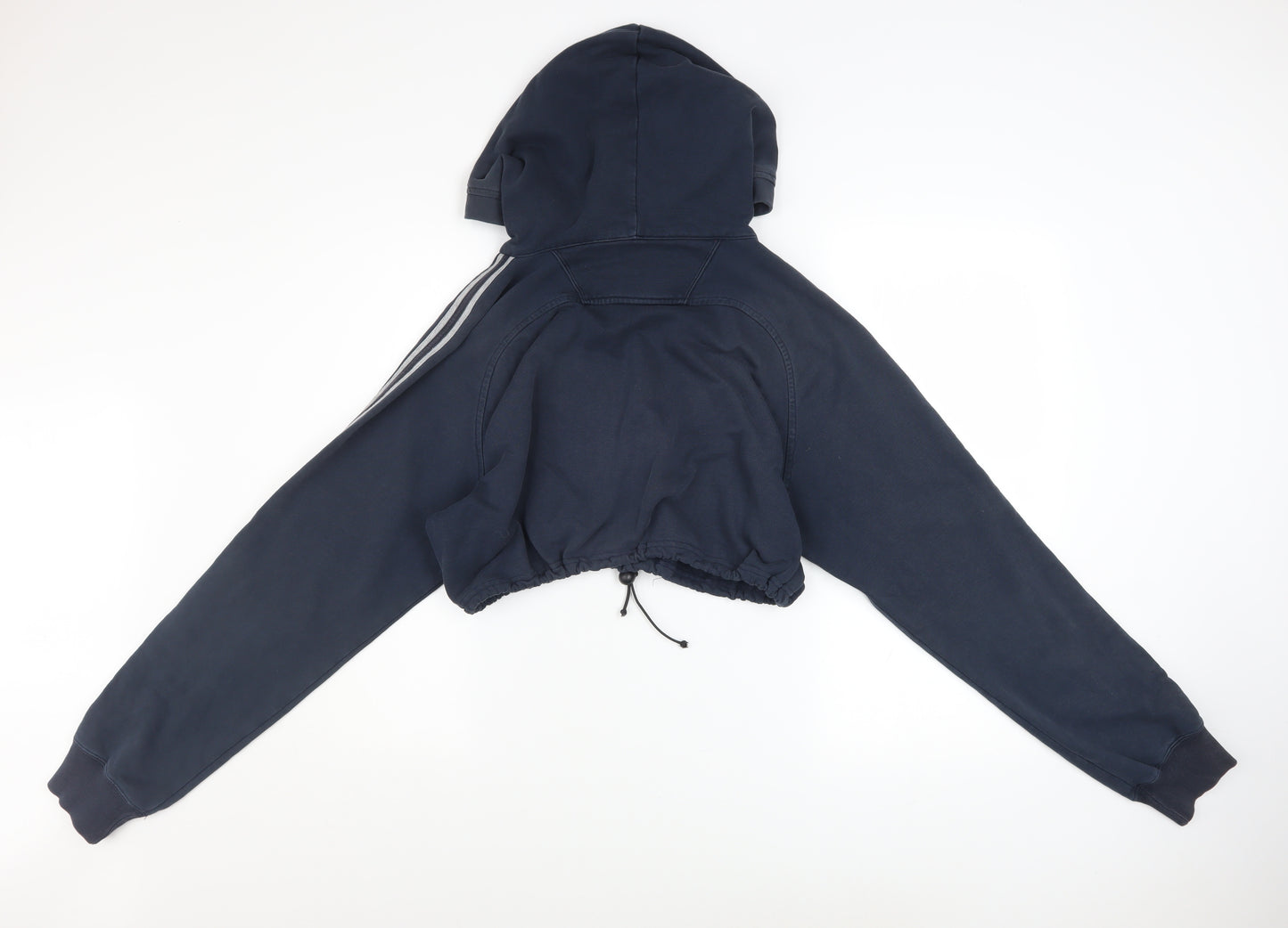 Champion Womens Navy Cropped Pullover Hoodie XL Drawstring Hem