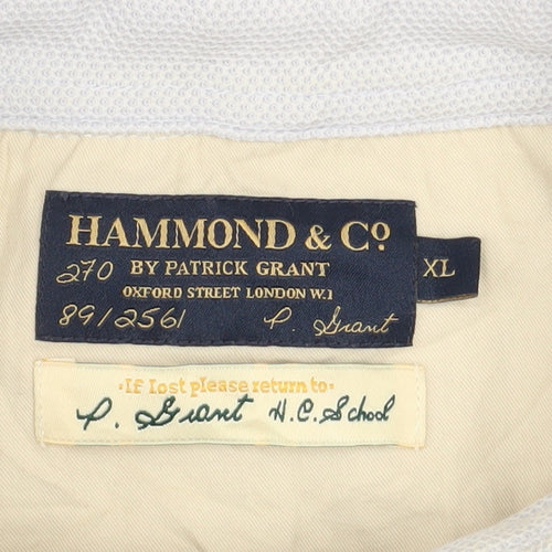 Hammond & Co Men’s White Cotton Short Sleeve Polo Shirt XL