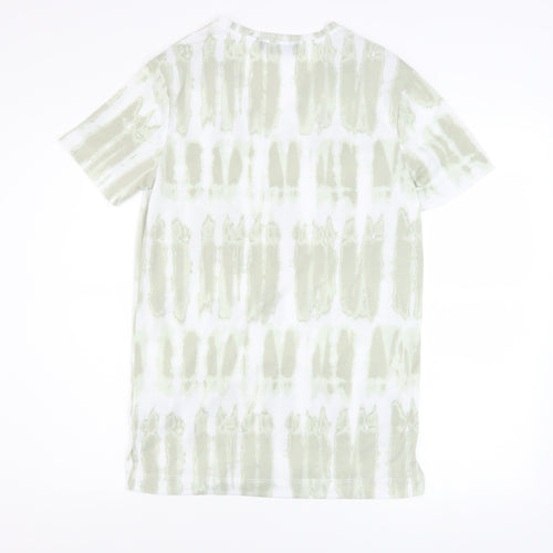 Marks and Spencer Womens Green Tie-Dye V-Neck Short Sleeve T-Shirt Size 6