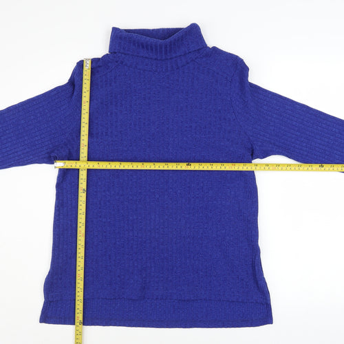 Marks and Spencer Women's Blue Roll Neck Knit Jumper Size 16