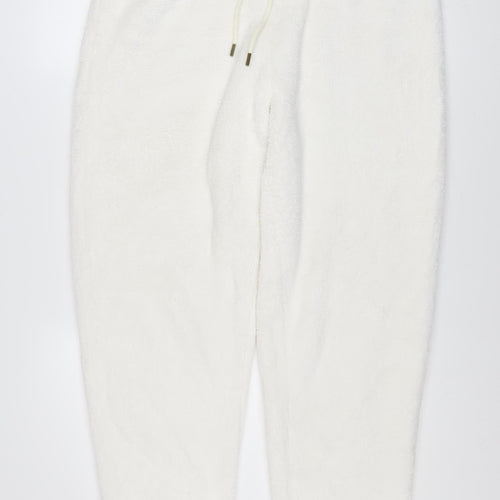 Marks and Spencer Womens White M Jogger Sweatpants Fleece Trousers