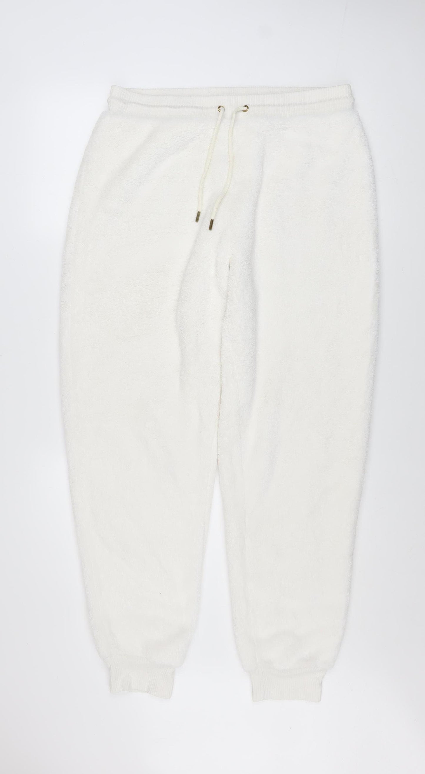 Marks and Spencer Womens White M Jogger Sweatpants Fleece Trousers