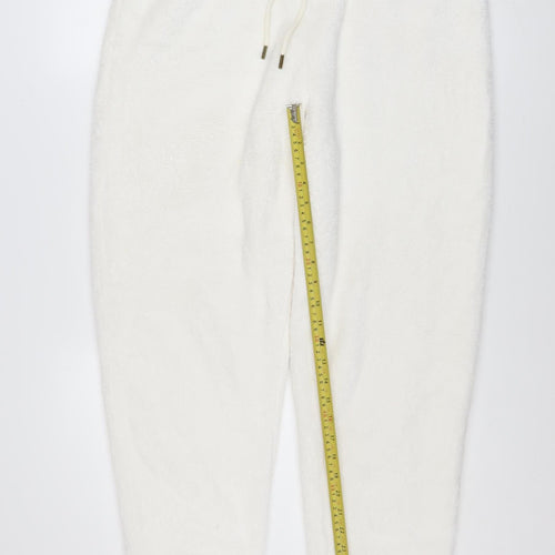 Marks and Spencer Womens White M Jogger Sweatpants Fleece Trousers