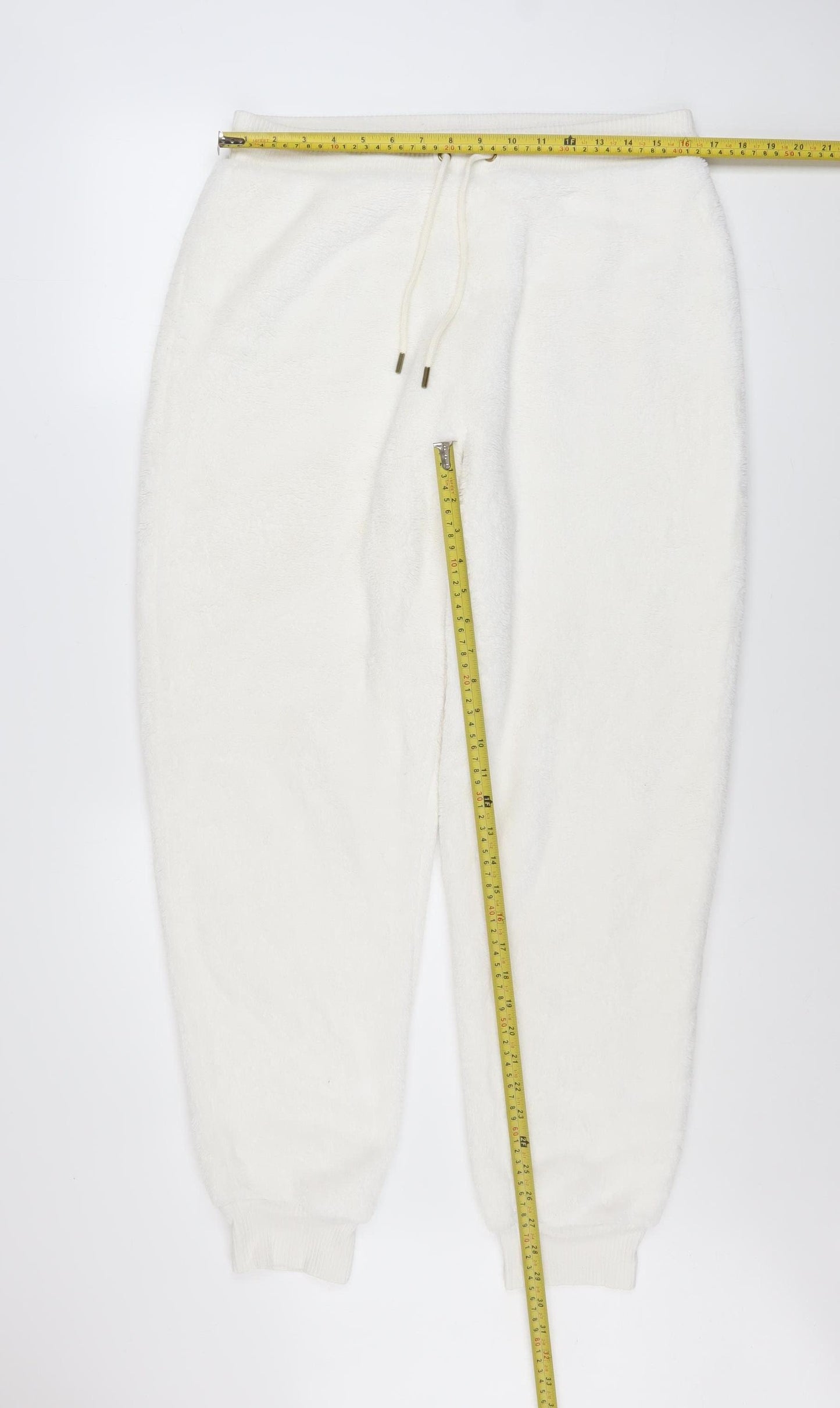 Marks and Spencer Womens White M Jogger Sweatpants Fleece Trousers