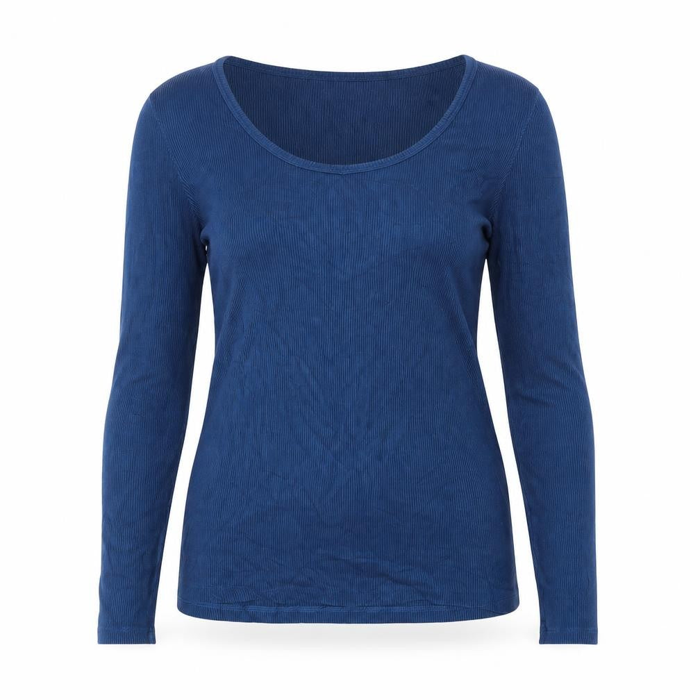 Front view of Jigsaw Women's Blue Long Sleeve Modal Jersey Top XS