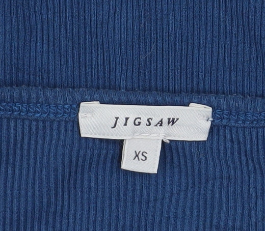 Jigsaw Women's Blue Long Sleeve Modal Jersey Top XS