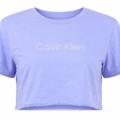 Calvin Klein Women Purple Cropped T-Shirt XL Relaxed Fit