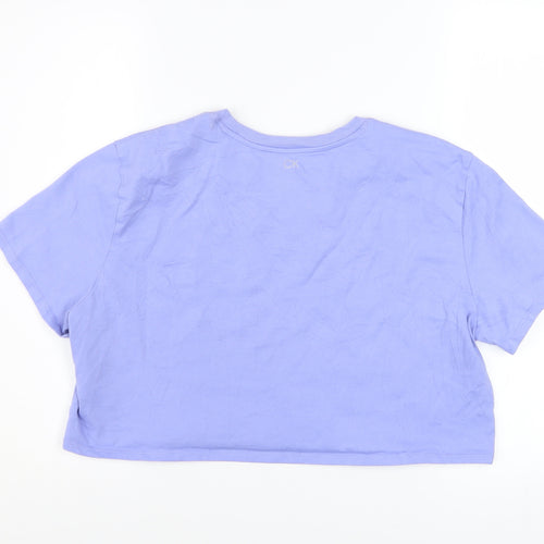 Calvin Klein Women Purple Cropped T-Shirt XL Relaxed Fit