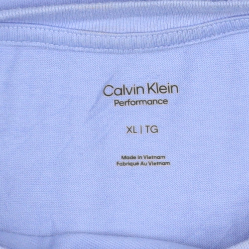 Calvin Klein Women Purple Cropped T-Shirt XL Relaxed Fit