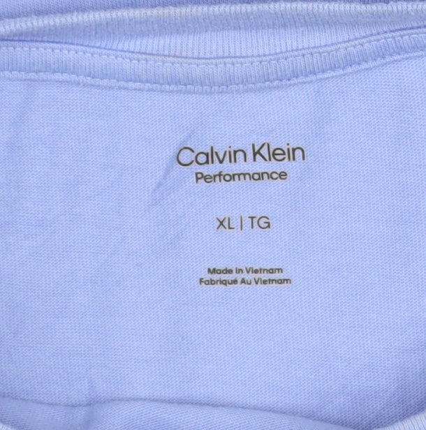 Calvin Klein Women Purple Cropped T-Shirt XL Relaxed Fit