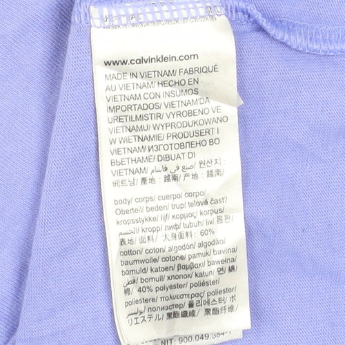 Calvin Klein Women Purple Cropped T-Shirt XL Relaxed Fit