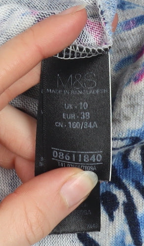 Marks and Spencer Womens Multicoloured Butterfly Jersey Jumper Size 10