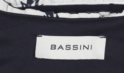 Bassini Women’s Black Floral Striped Tunic Blouse M