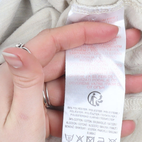 Tokyo Laundry Men's Beige Beach Print Regular Fit T-Shirt Medium