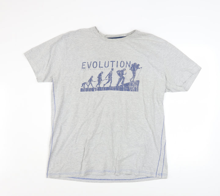 Peter Storm Men's Grey Evolution Graphic Short Sleeve T-Shirt XL