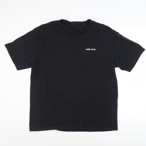 Anthem Men's Black Organic Cotton 'Well Nice' Crew Neck T-Shirt Size L