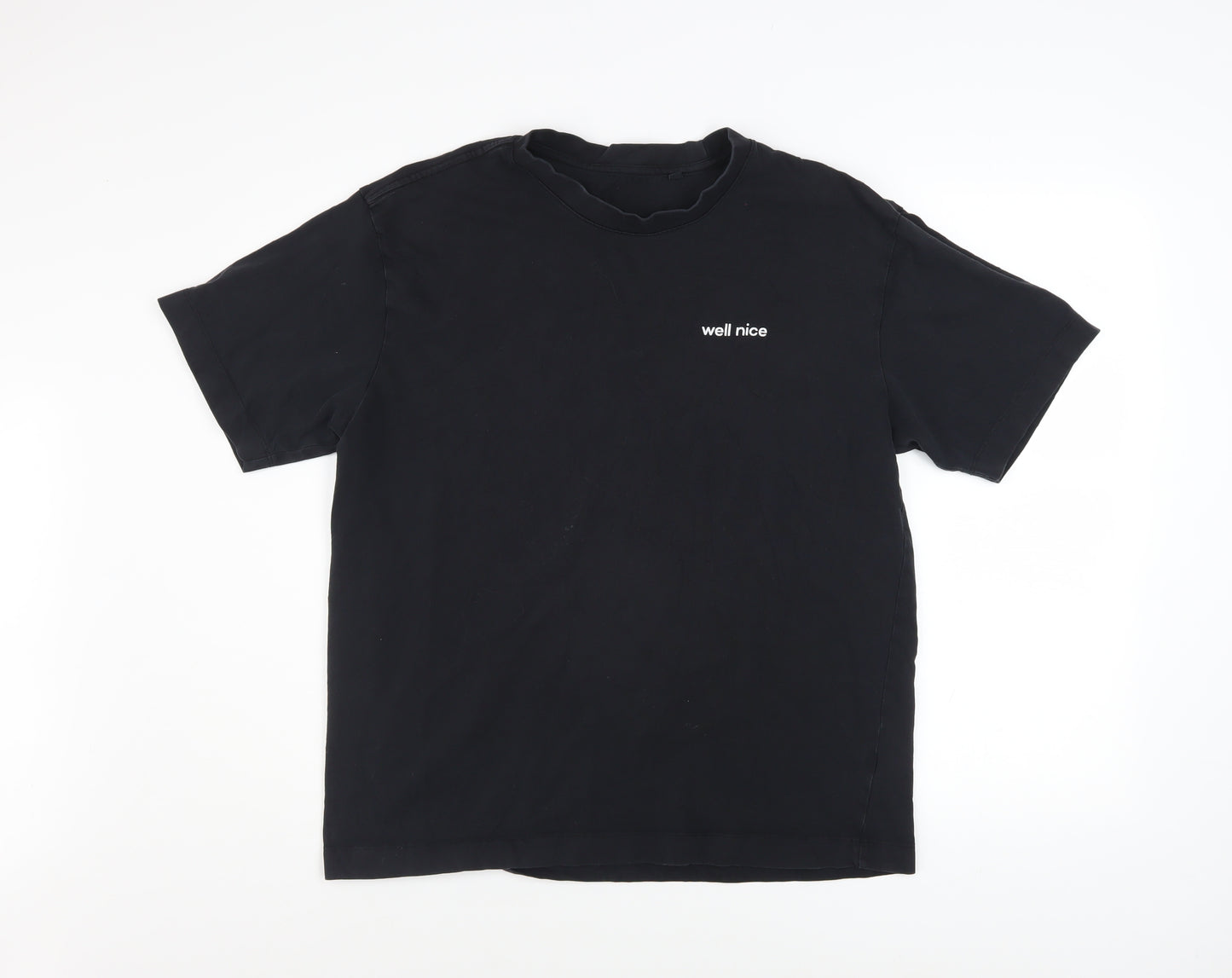Anthem Men's Black Organic Cotton 'Well Nice' Crew Neck T-Shirt Size L
