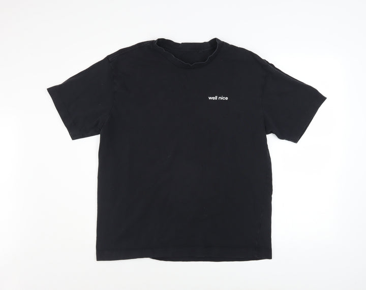 Anthem Men's Black Organic Cotton 'Well Nice' Crew Neck T-Shirt Size L