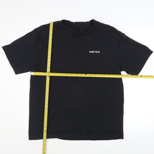 Anthem Men's Black Organic Cotton 'Well Nice' Crew Neck T-Shirt Size L