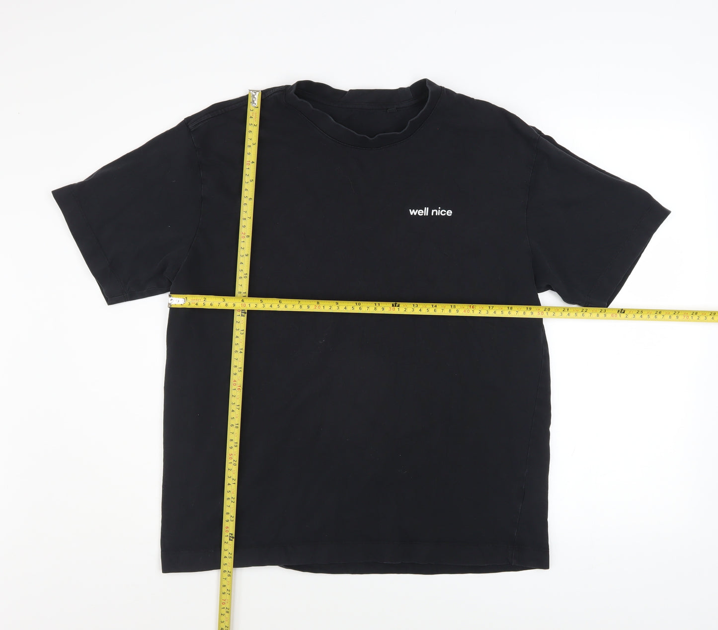 Anthem Men's Black Organic Cotton 'Well Nice' Crew Neck T-Shirt Size L