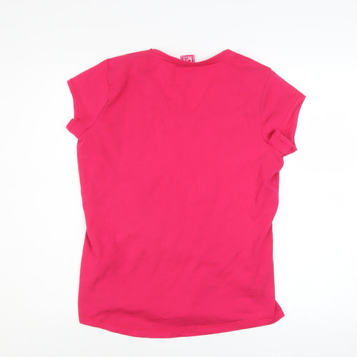 LA Gear Women’s Pink V-Neck Short Sleeve Basic T-Shirt Size 14