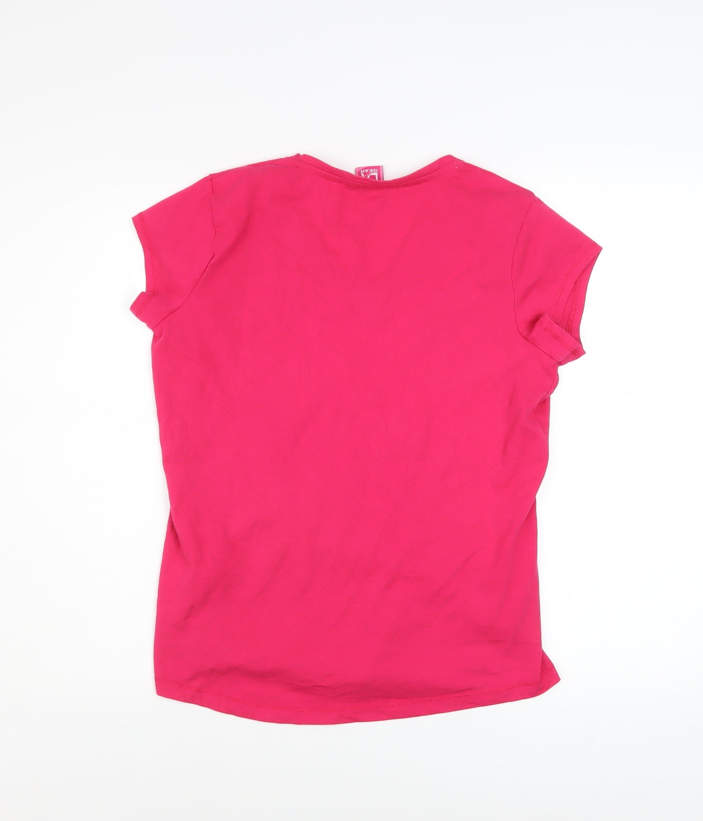LA Gear Women’s Pink V-Neck Short Sleeve Basic T-Shirt Size 14