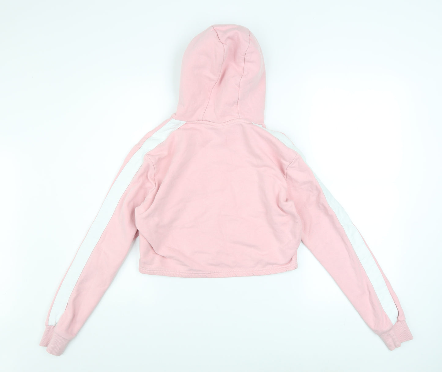 Ellesse Womens Pink Cropped Hoodie UK 10 Pullover Logo Sweatshirt