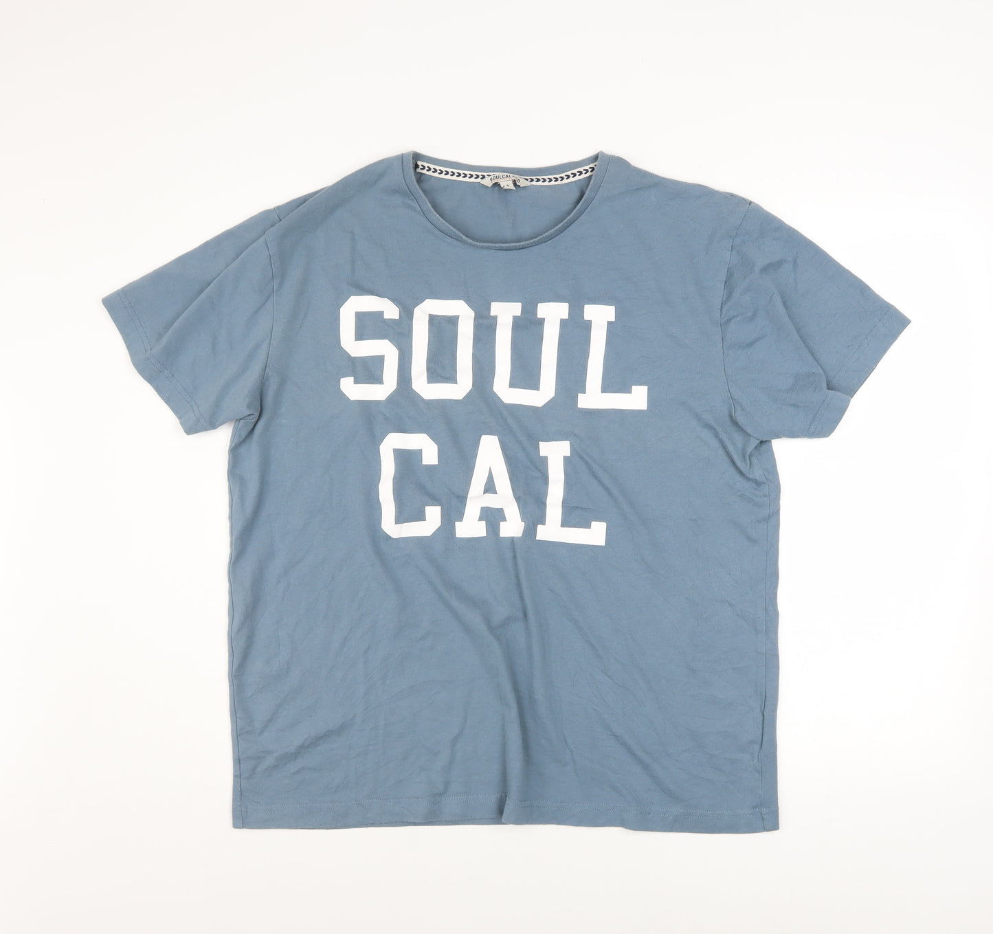 SoulCal & Co Men's Blue Graphic Print T-Shirt XL Crew Neck