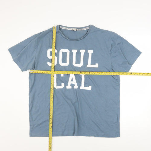 SoulCal & Co Men's Blue Graphic Print T-Shirt XL Crew Neck