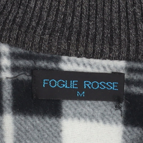 Foglie Rosse Men's Grey Wool Blend Full Zip Knit Jacket M