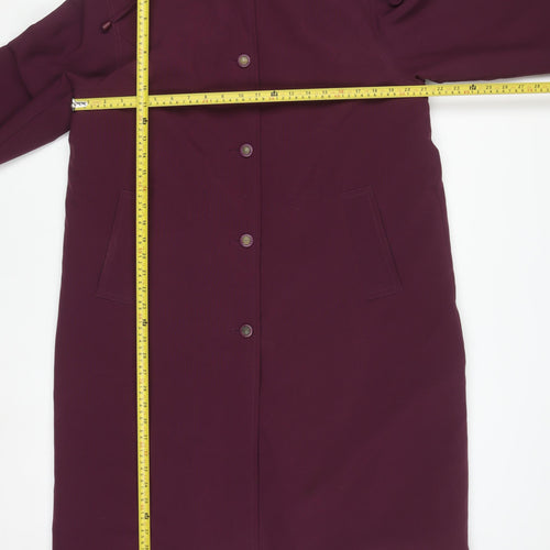 Amalina Women's Purple Hooded Long Button Coat Size 16
