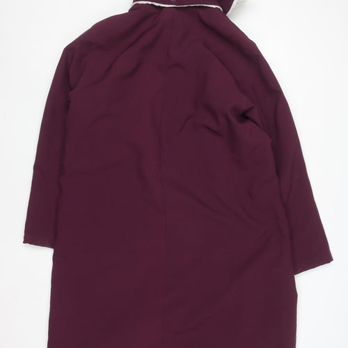 Amalina Women's Purple Hooded Long Button Coat Size 16