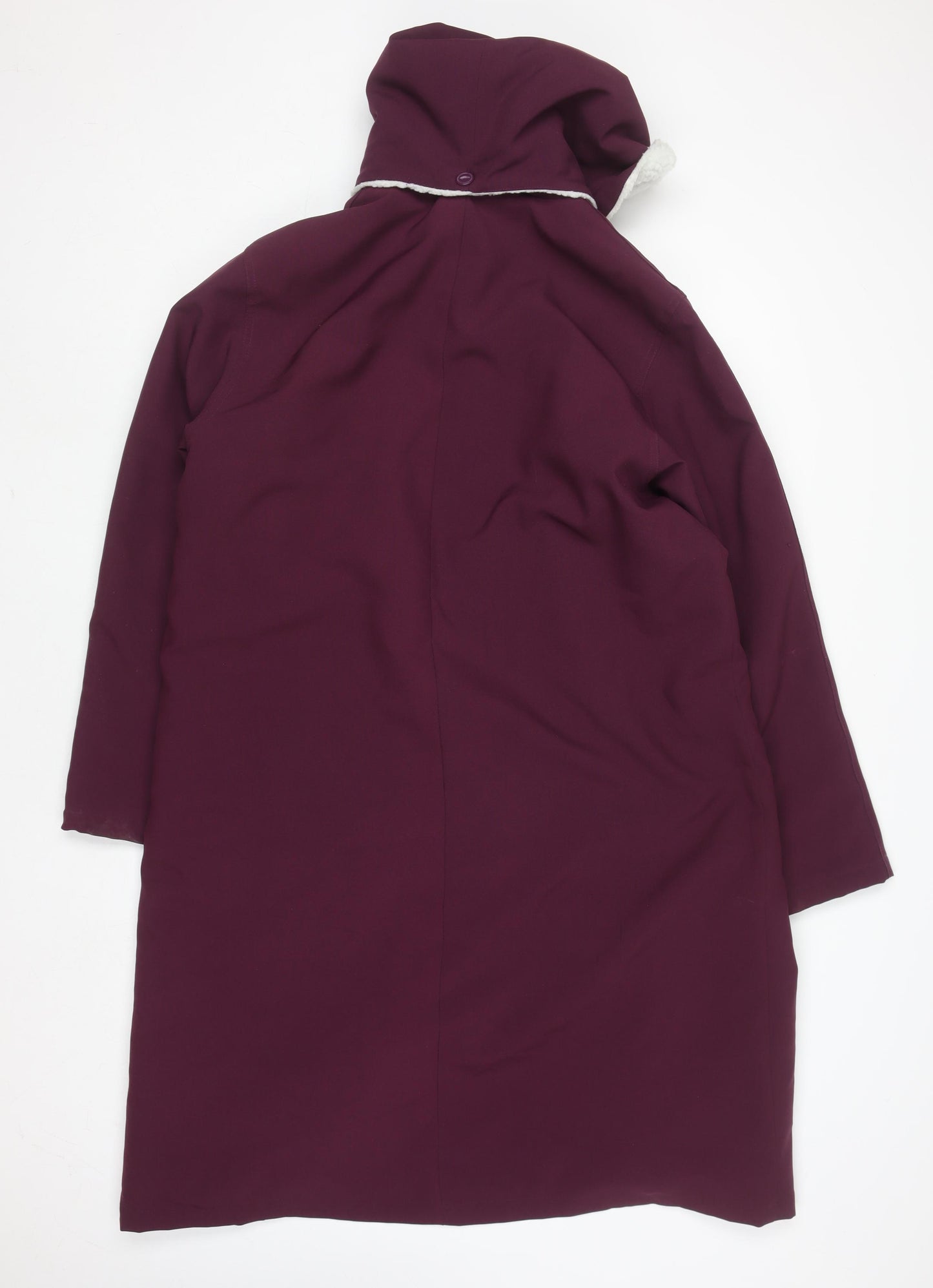 Amalina Women's Purple Hooded Long Button Coat Size 16