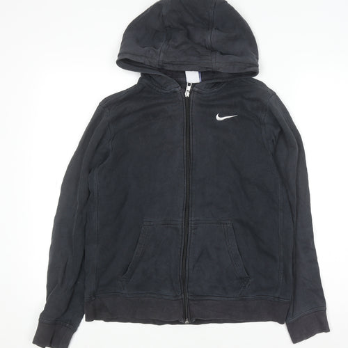 Nike Teens Black Full Zip Hoodie XL 13–15yrs Cotton Blend Fleece