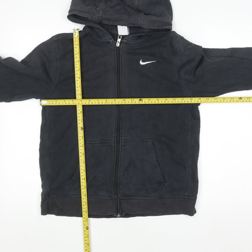 Nike Teens Black Full Zip Hoodie XL 13–15yrs Cotton Blend Fleece