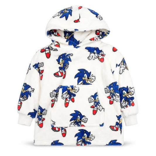 Marks and Spencer Boys White Sonic the Hedgehog Fleece Hooded Robe 3-4 Years