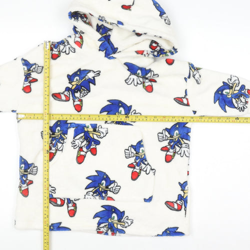 Marks and Spencer Boys White Sonic the Hedgehog Fleece Hooded Robe 3-4 Years