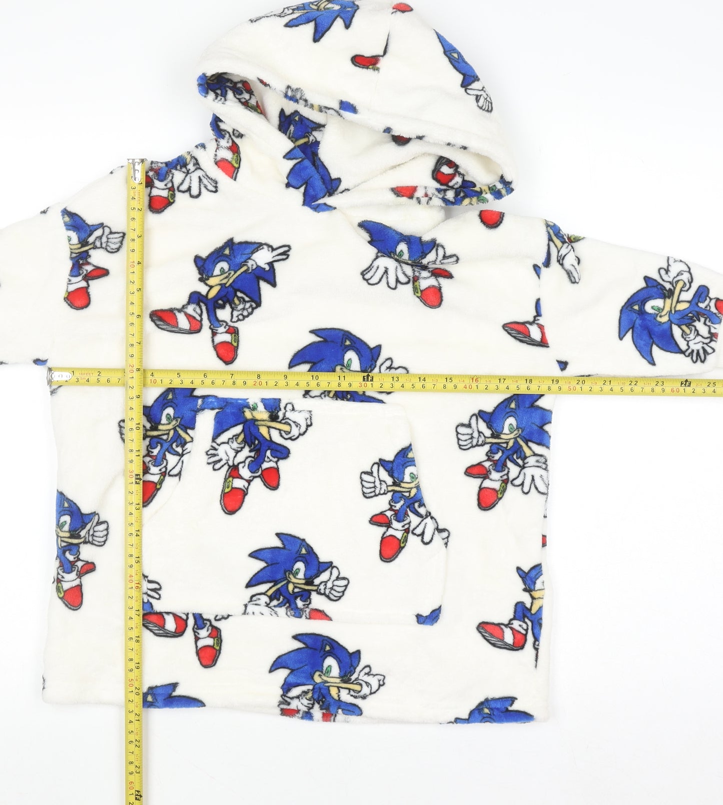 Marks and Spencer Boys White Sonic the Hedgehog Fleece Hooded Robe 3-4 Years