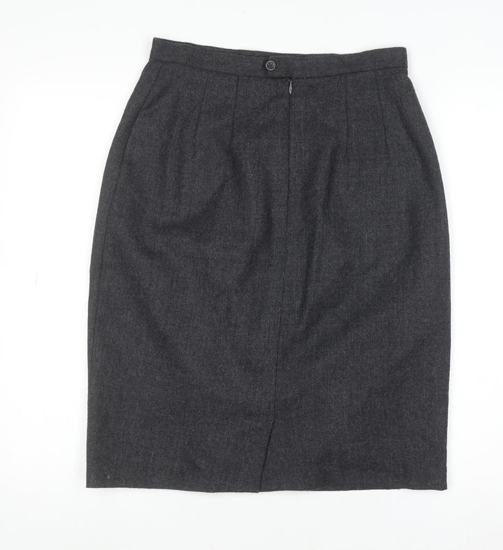 Jake Women Grey Wool Blend Pencil Skirt Size 12 Lined Workwear