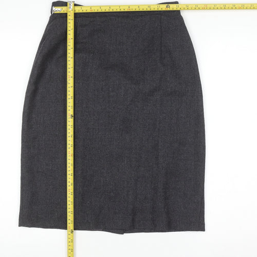 Jake Women Grey Wool Blend Pencil Skirt Size 12 Lined Workwear