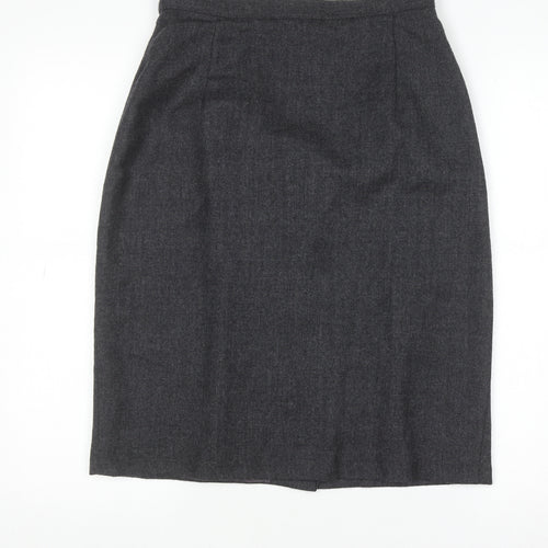 Jake Women Grey Wool Blend Pencil Skirt Size 12 Lined Workwear