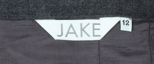 Jake Women Grey Wool Blend Pencil Skirt Size 12 Lined Workwear
