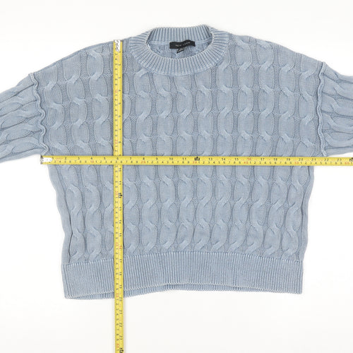 New Look Women Blue Cable-Knit Cotton Jumper Size M